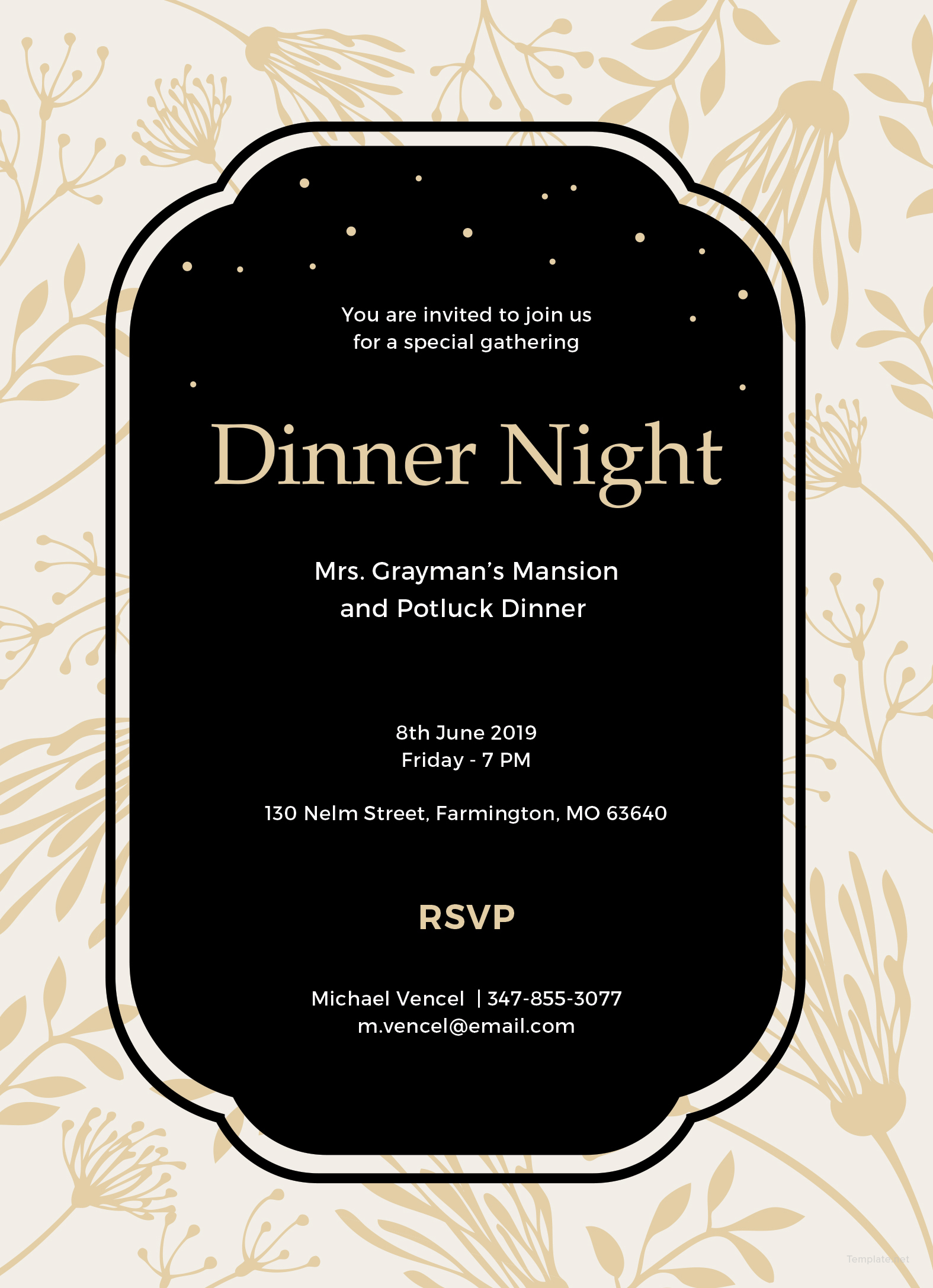 Free Printable Dinner Party Invitation Template Free Printable Templates