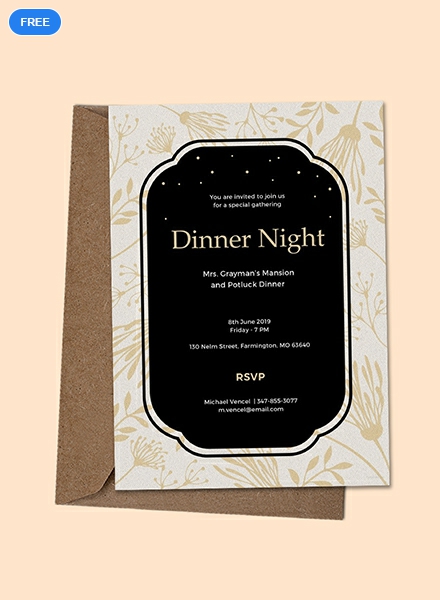 Red Wine and Dinner Invitation Template - Edit Online & Download ...