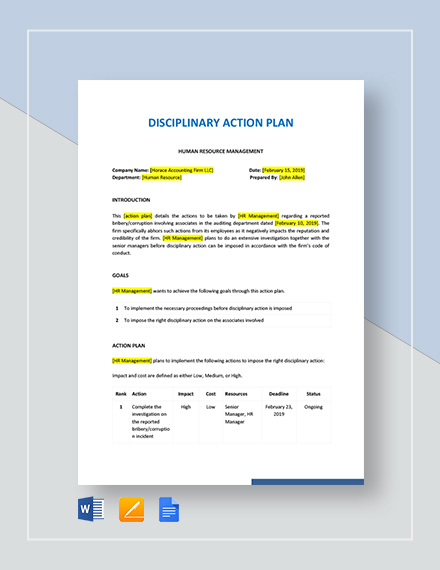 Action Plan Template -37+ Free PDF, Word Format