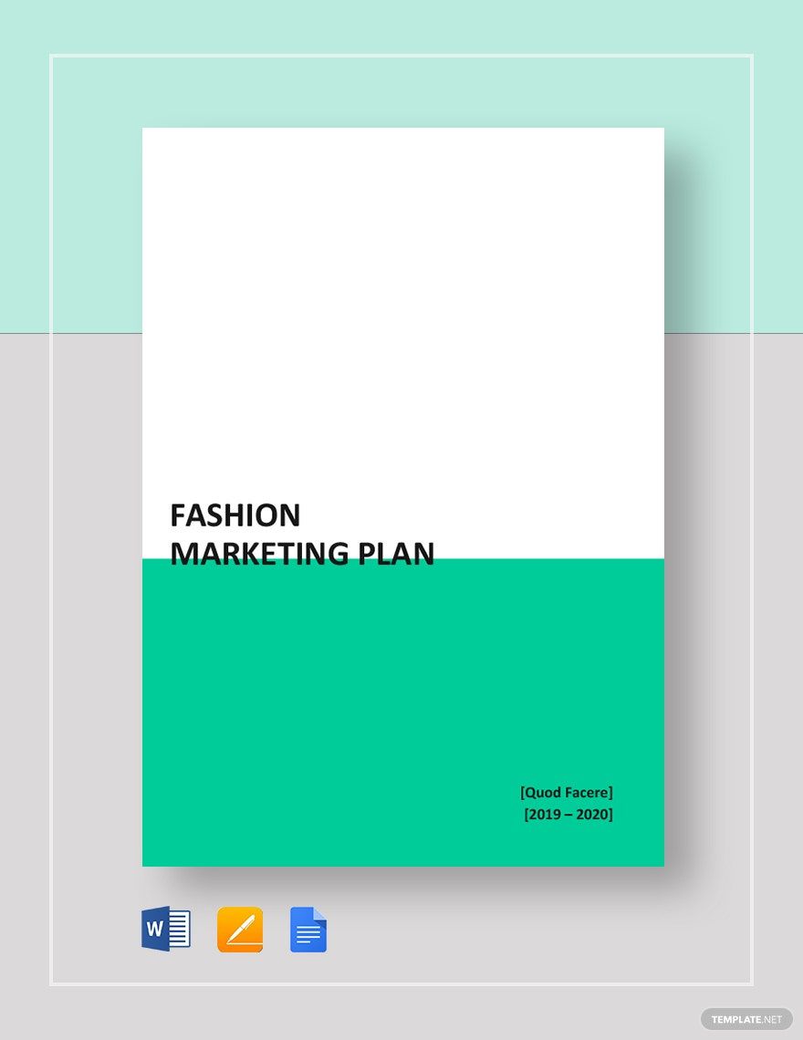 Fashion Marketing Plan Template