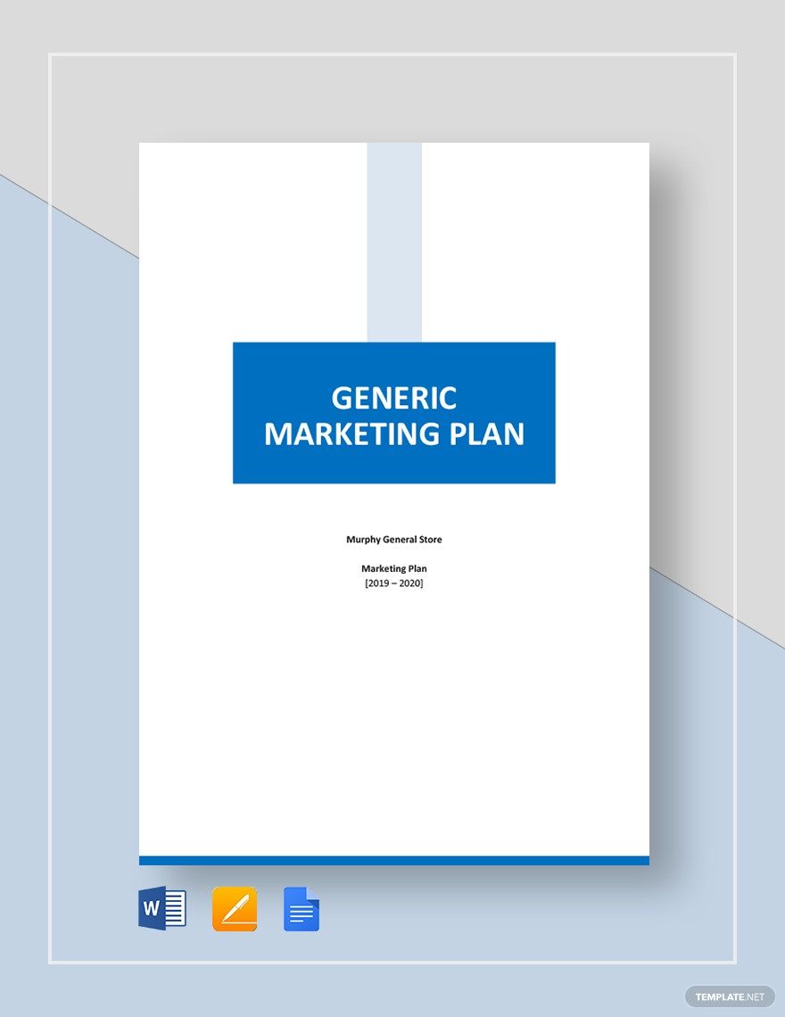 Generic Marketing Plan Template in Word, Google Docs, Apple Pages