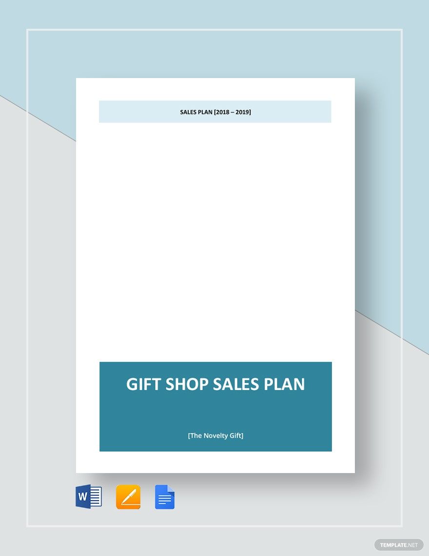 Gift Shop Sales Plan Template