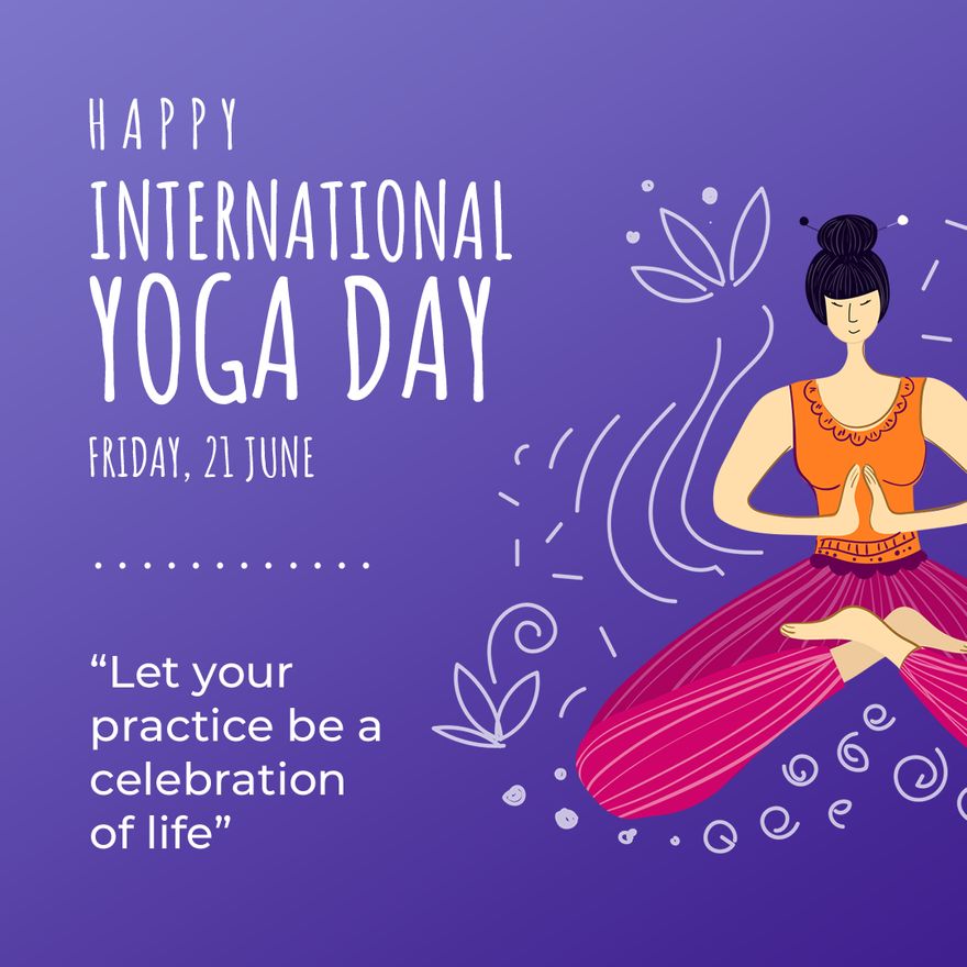 Free International Yoga Day Instagram Post Template in PSD