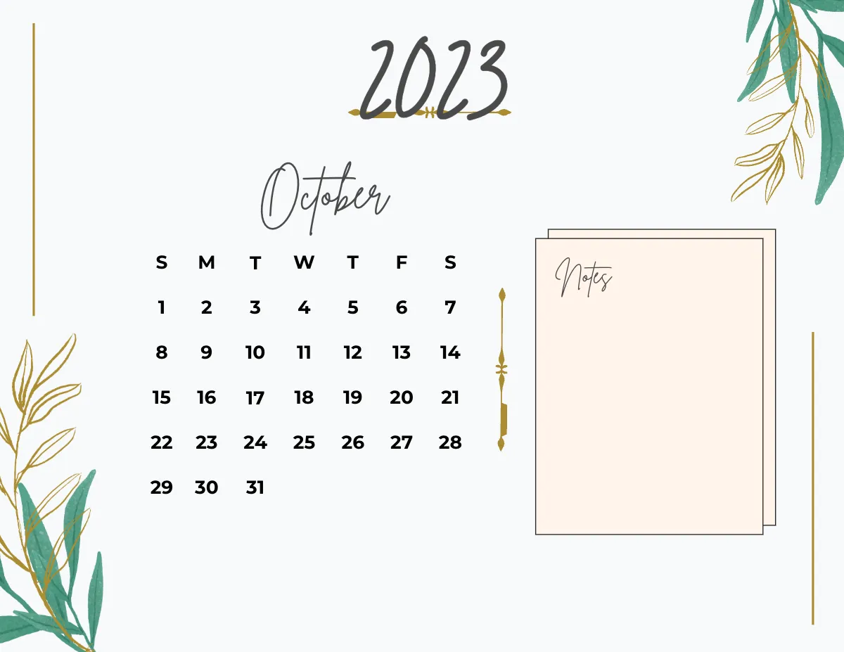 Free Calligraphy 2023 Calendar Template to Edit Online