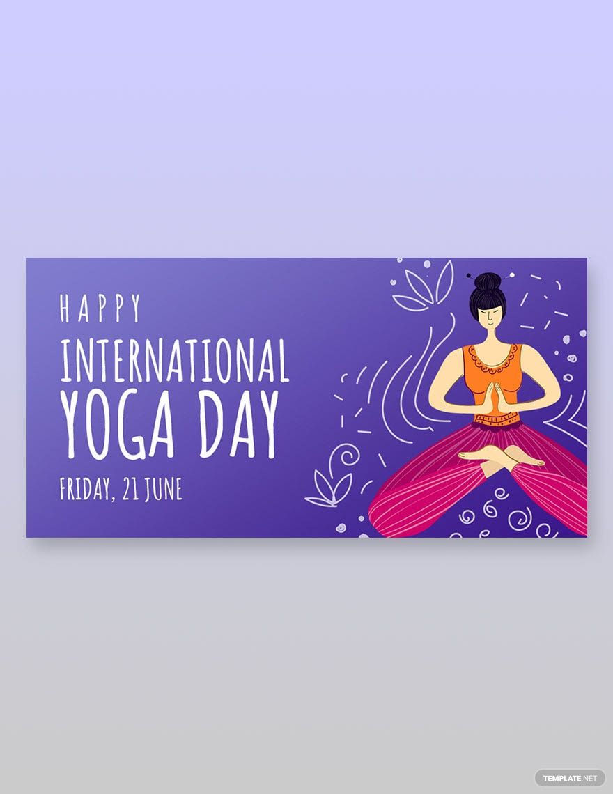 Free International Yoga Day Twitter Post Template in PSD