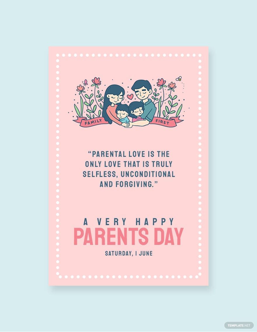 Free Parents Day Tumblr Post Template in PSD