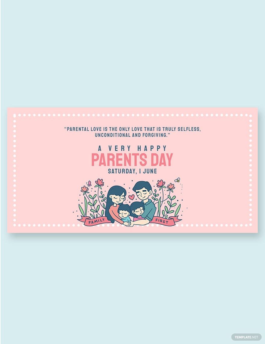 Parents Day Twitter Post Template in PSD