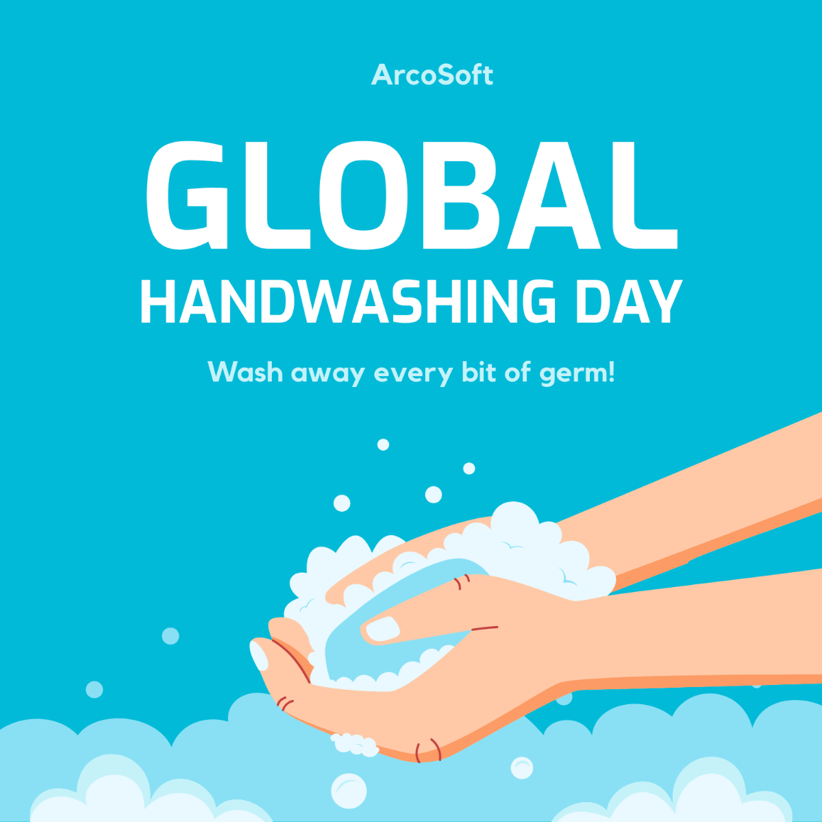 Global Handwashing Day Poster Vector Template - Edit Online & Download