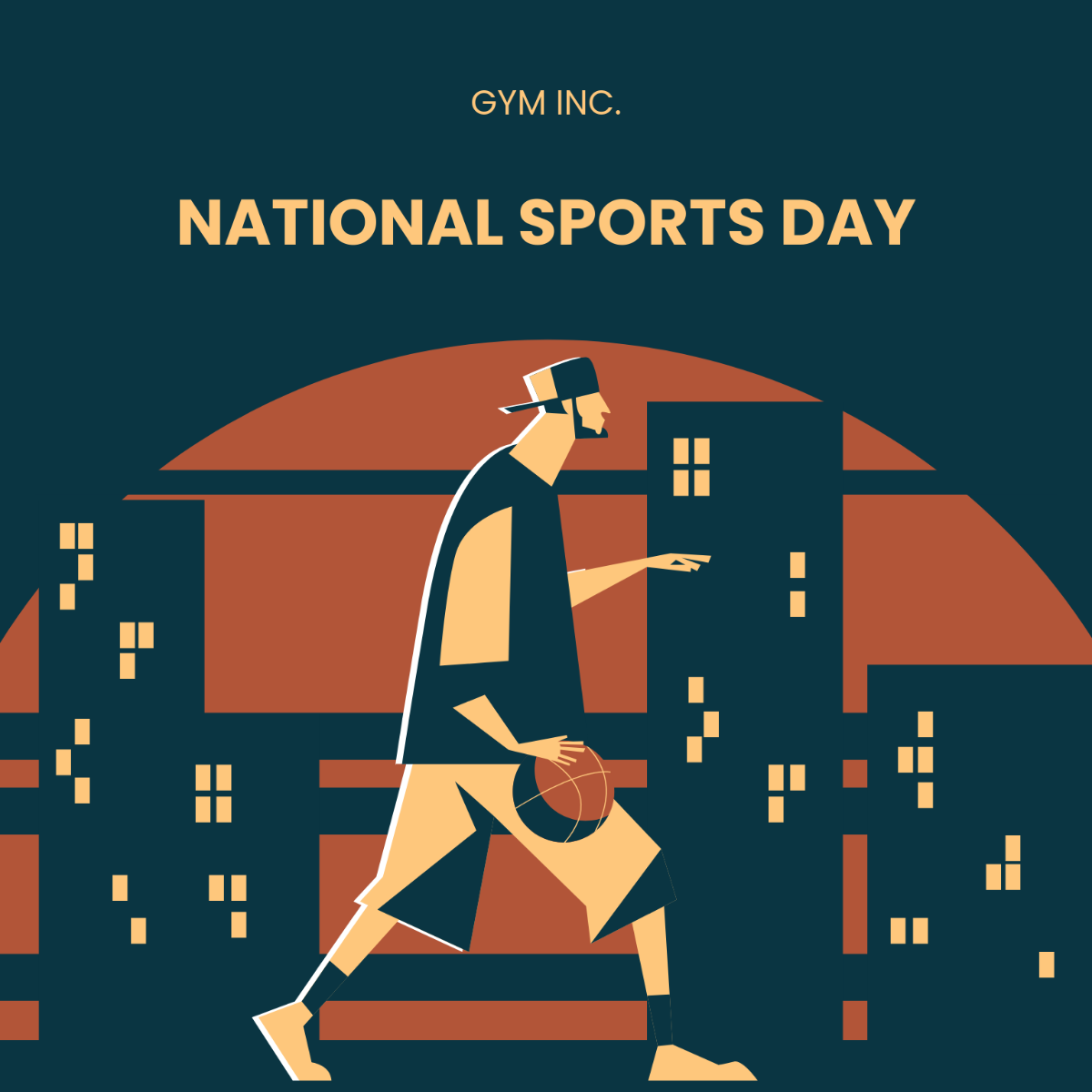 National Sports Day Cartoon Vector Template - Edit Online & Download