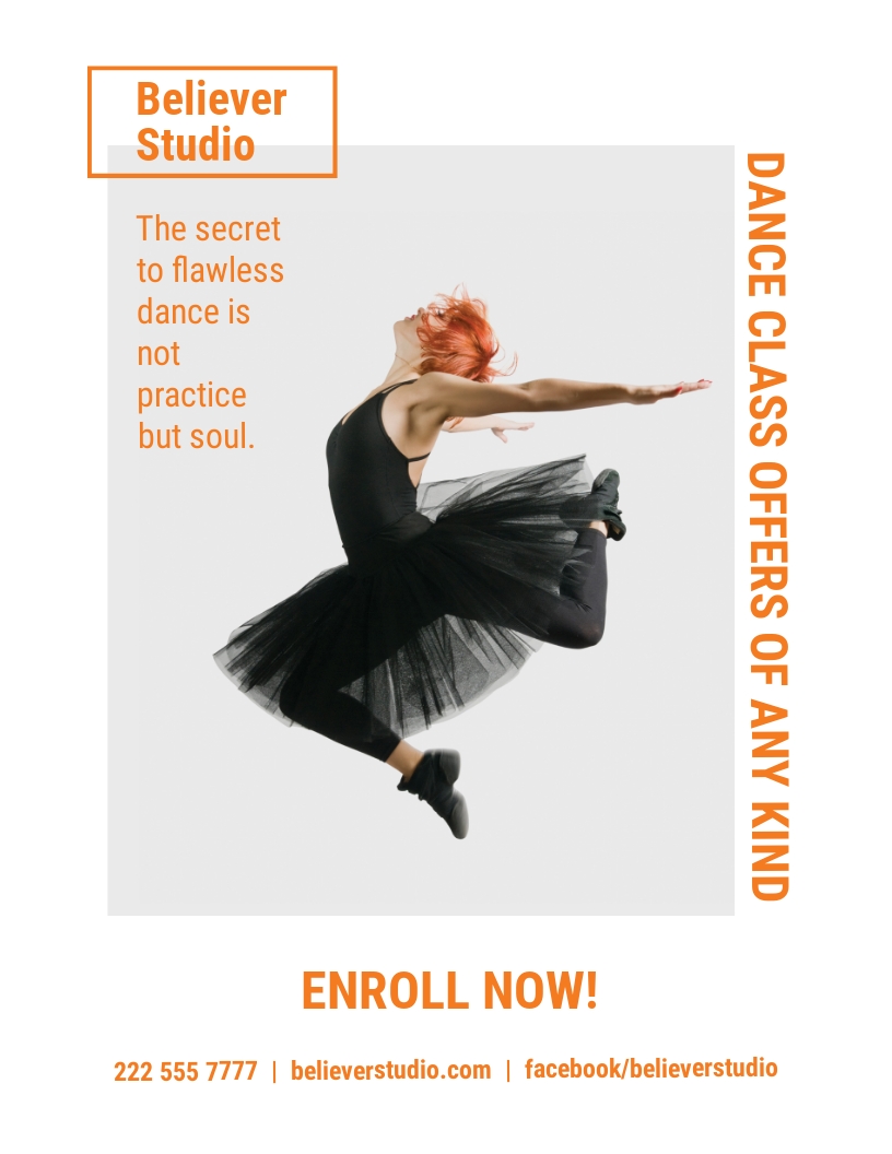 Dance Classes Flyer Template - Illustrator, InDesign, Word, Apple Pertaining To Dance Flyer Template Word