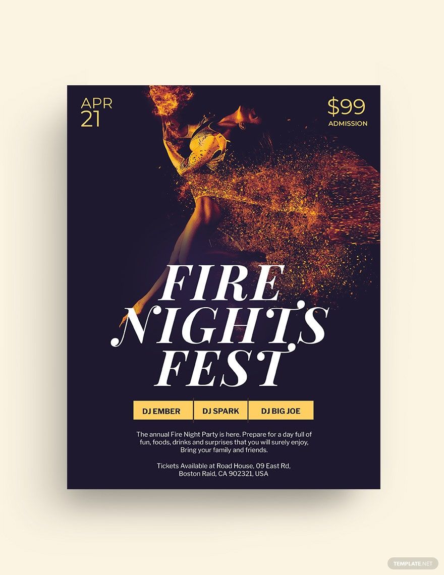 Free Fire Nights Flyer Template in Word, Google Docs, Illustrator, PSD, Apple Pages, Publisher, InDesign