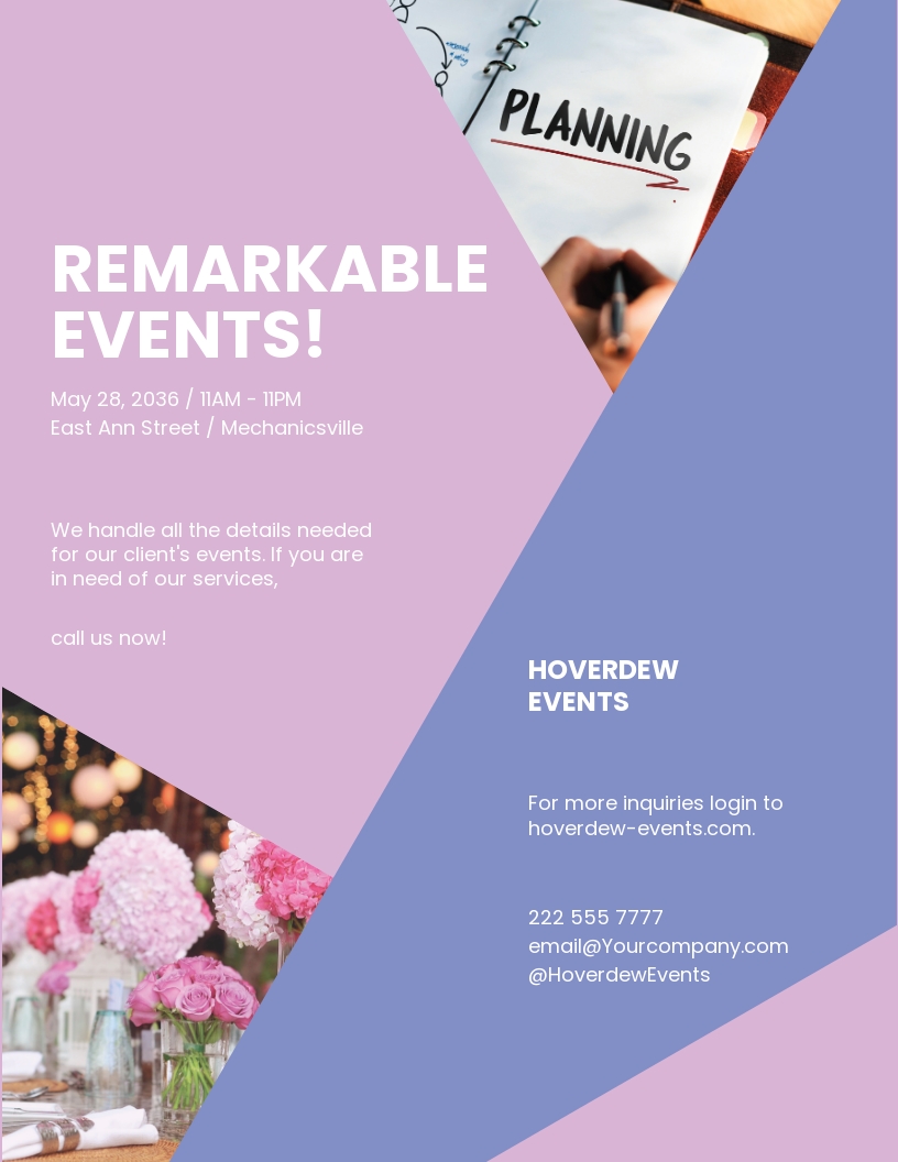 Event Planning Flyer Template [Free JPG] - Google Docs, Illustrator