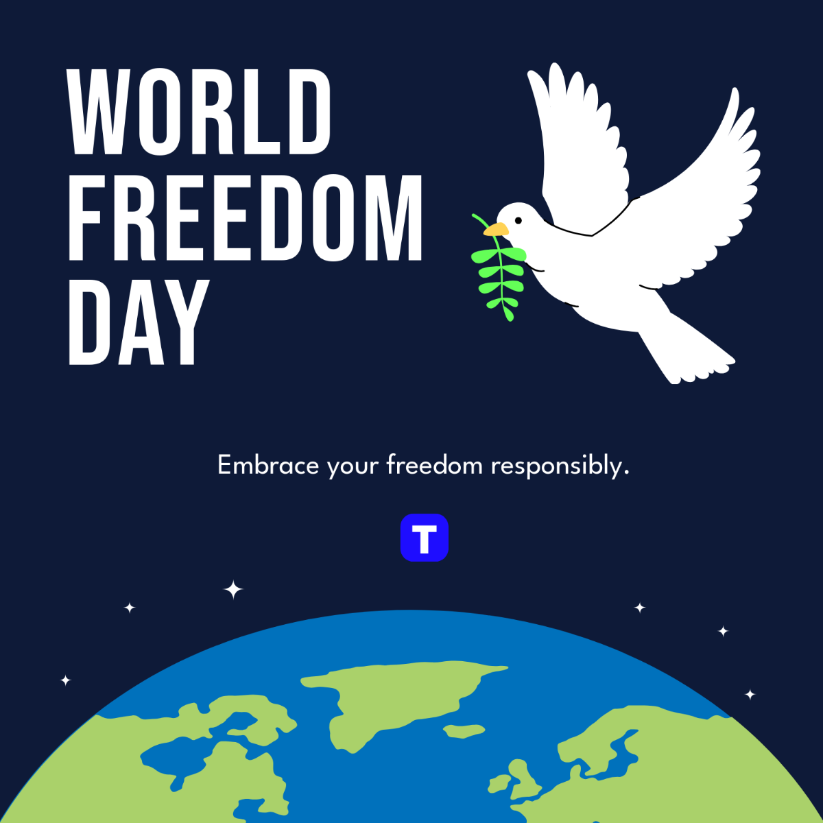 World Freedom Day Poster Vector Template - Edit Online & Download