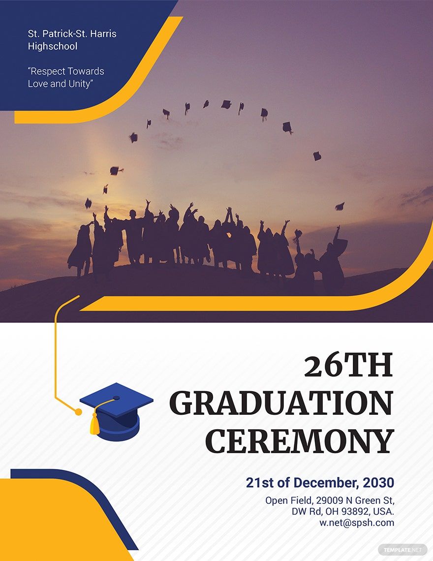 Graduation Flyer Template in Word, Google Docs, Illustrator, PSD, Apple Pages, Publisher, InDesign