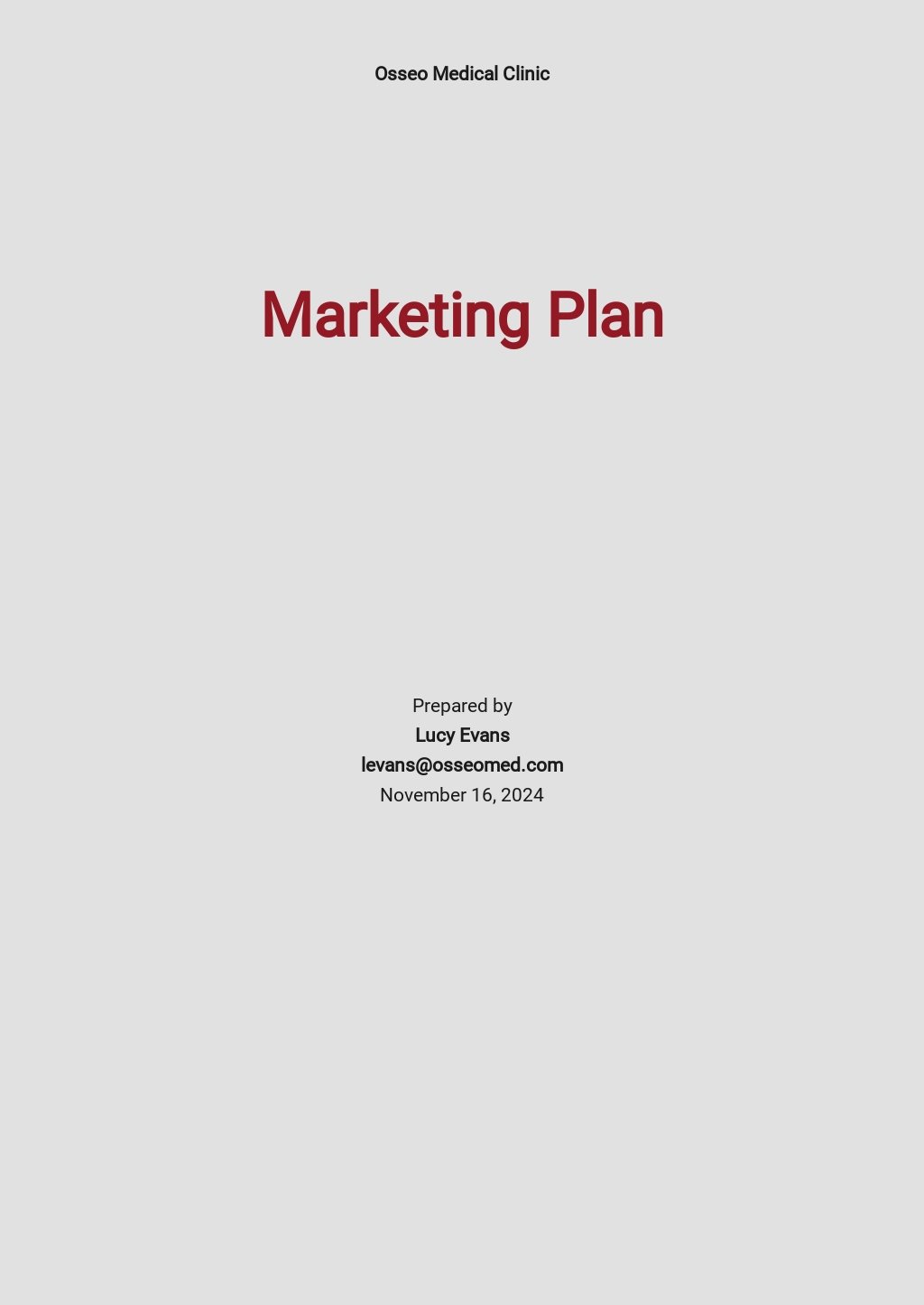 business plan template for medical practice