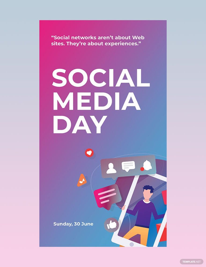 Social Media Day Whatsapp Image Template in PSD