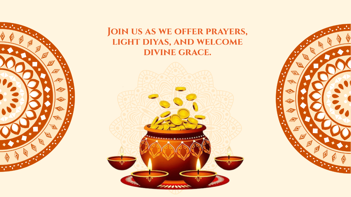 Free Dhanteras Invitation Background Template to Edit Online