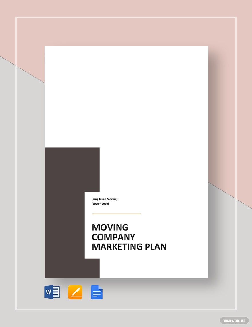 Moving Company Marketing Plan Template
