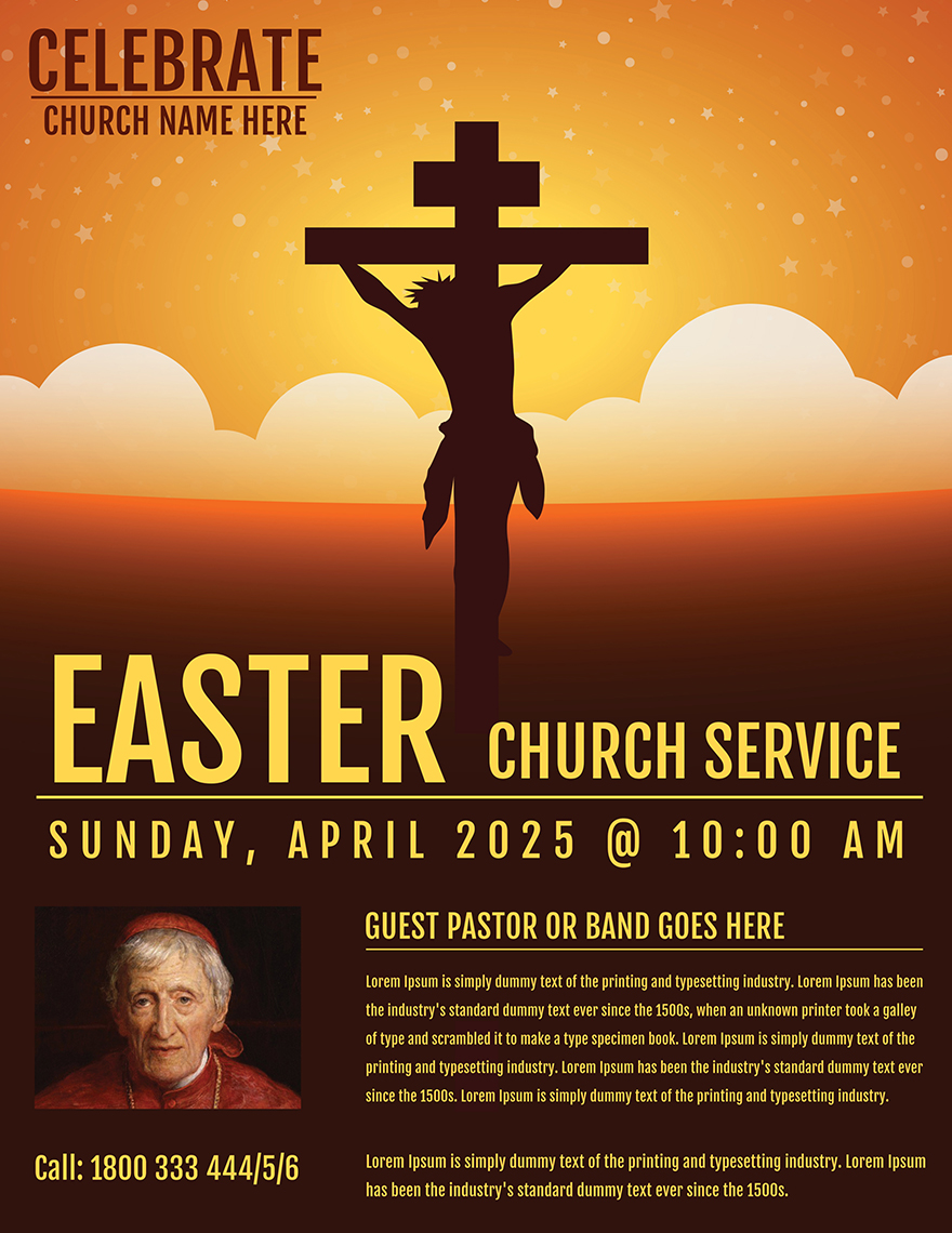 Easter Church Service Flyer Template Easter Church Service Flyer Template