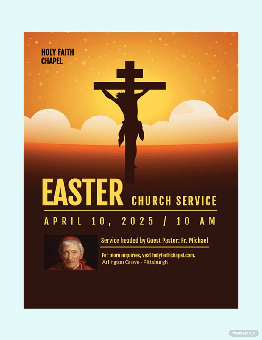 Easter Church Service Flyer Template