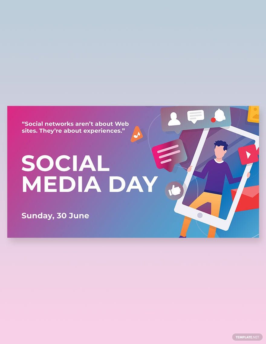 Social Media Day Facebook Post Template in PSD