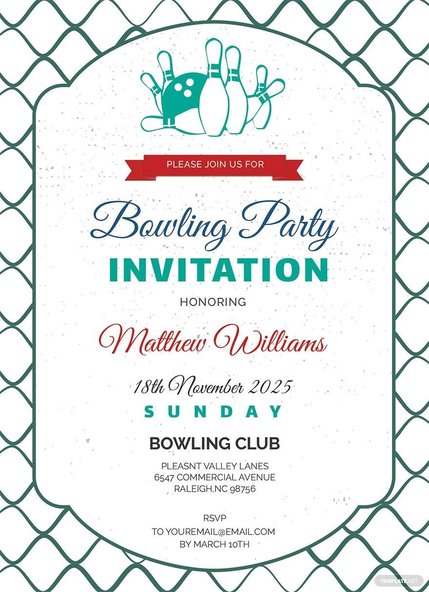 Corporate Bowling Invitation Template