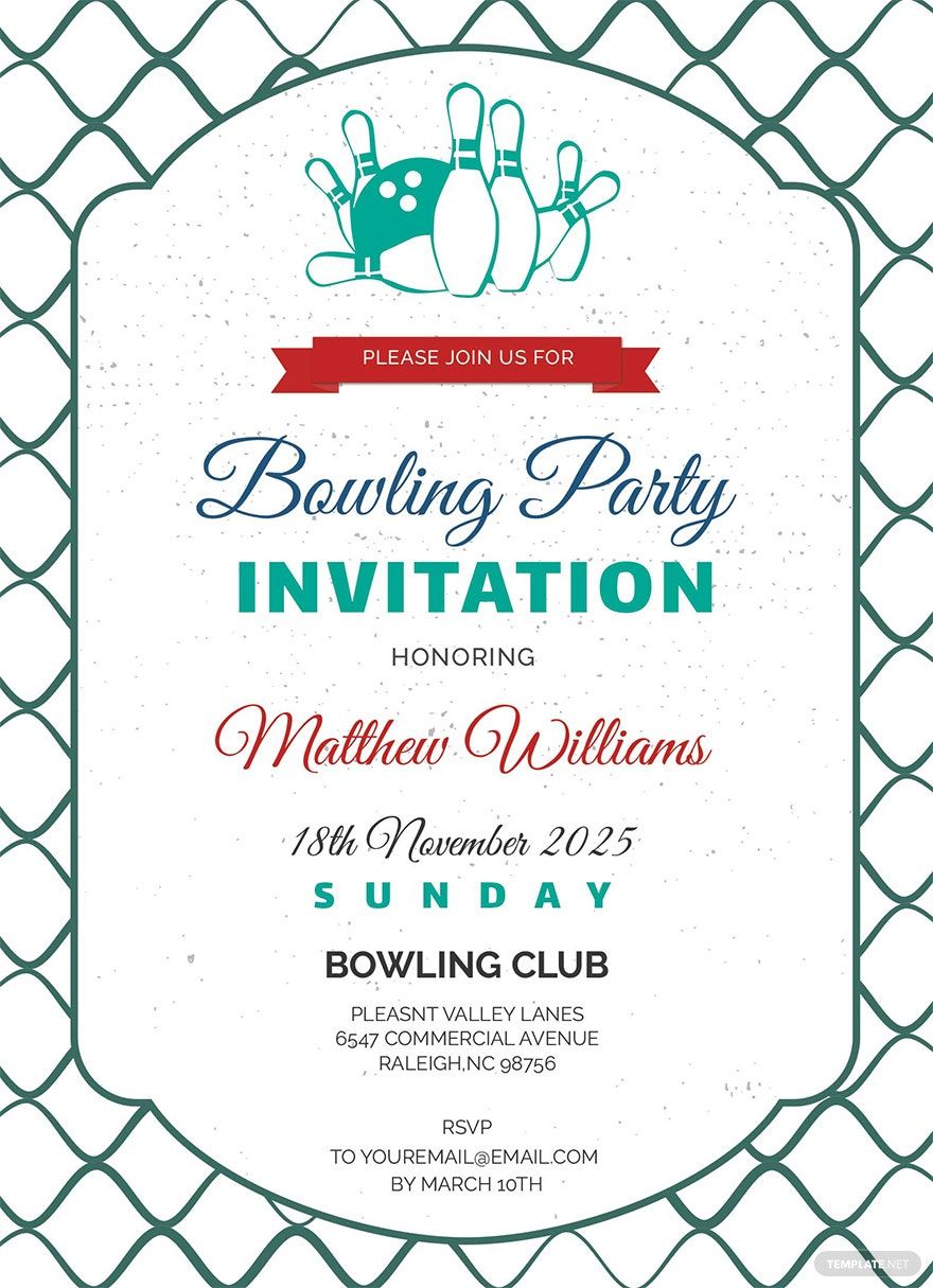 Free Corporate Bowling Invitation Template in Word, Illustrator, PSD, Apple Pages, Publisher, Outlook