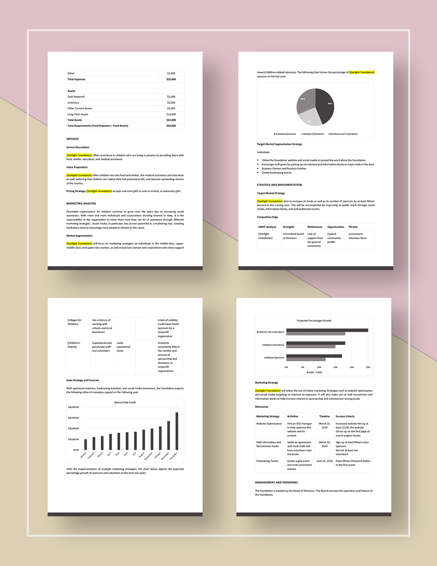 Simple Nonprofit Marketing Plan Template