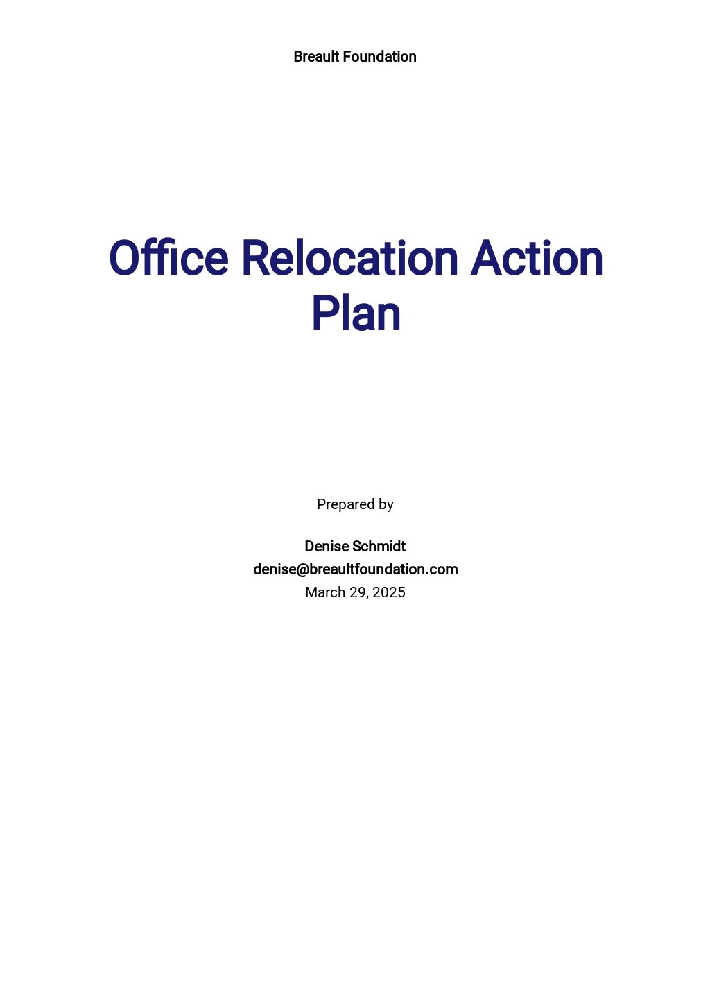 Office Relocation Action Plan Template [Free PDF] Word (DOC) Apple