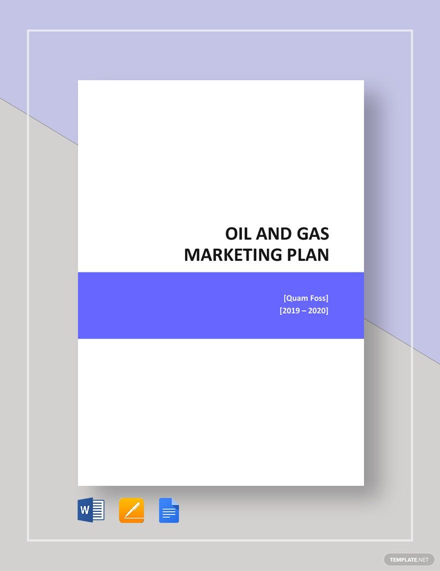 Oil And Gas Marketing Plan Template