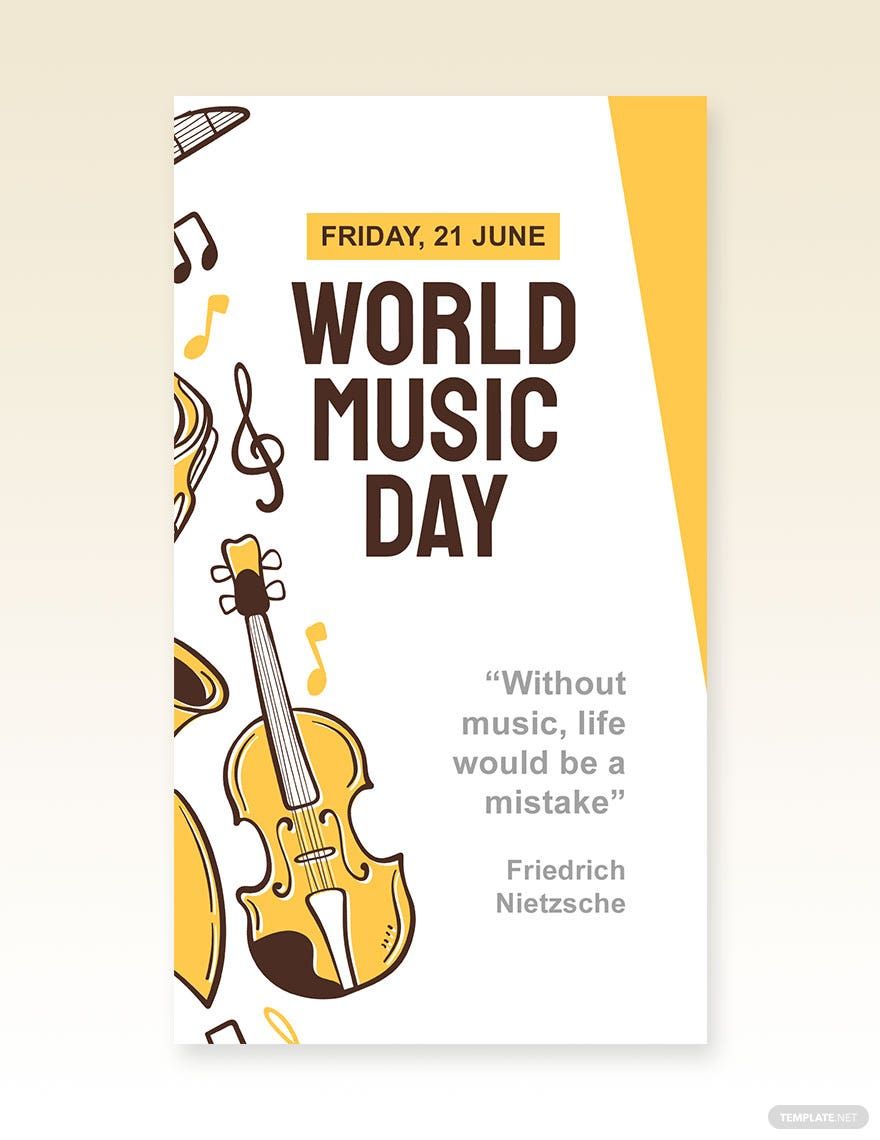 World Music Day Whatsapp Image Template in PSD