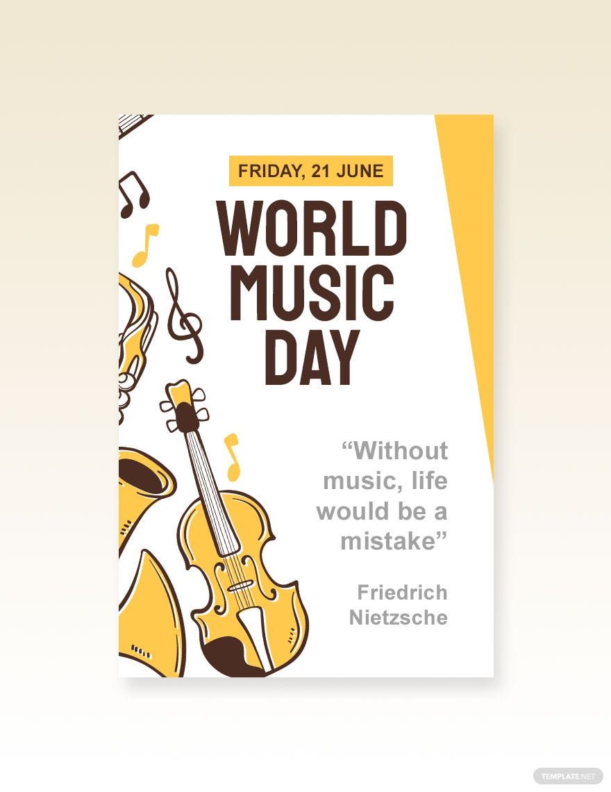 Free World Music Day Tumblr Post Template in PSD