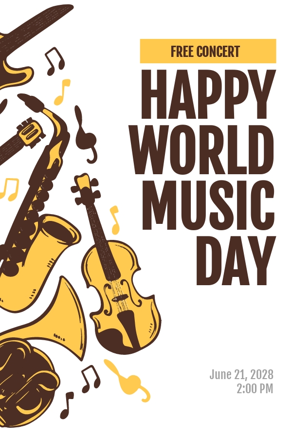 Free World Music Day Pinterest Pin Template Psd Template Net