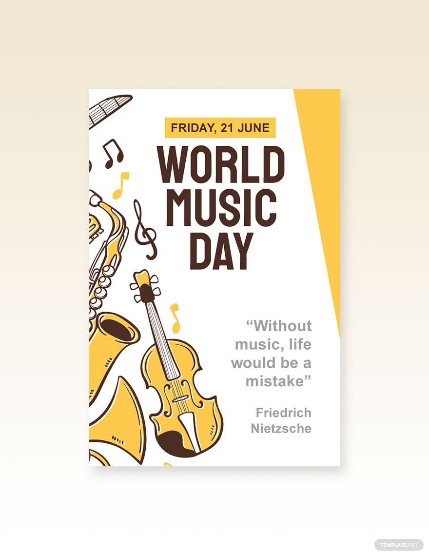 World Music Day Pinterest Pin Template in PSD
