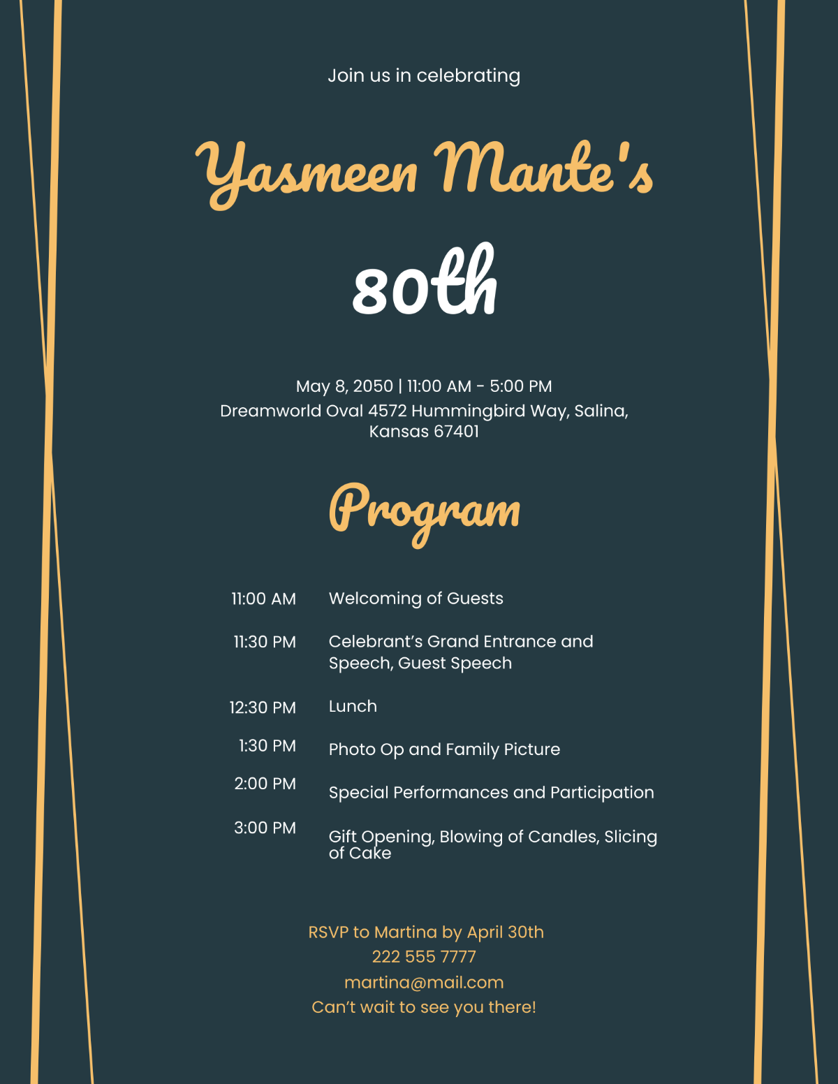 80th Birthdays Party Program