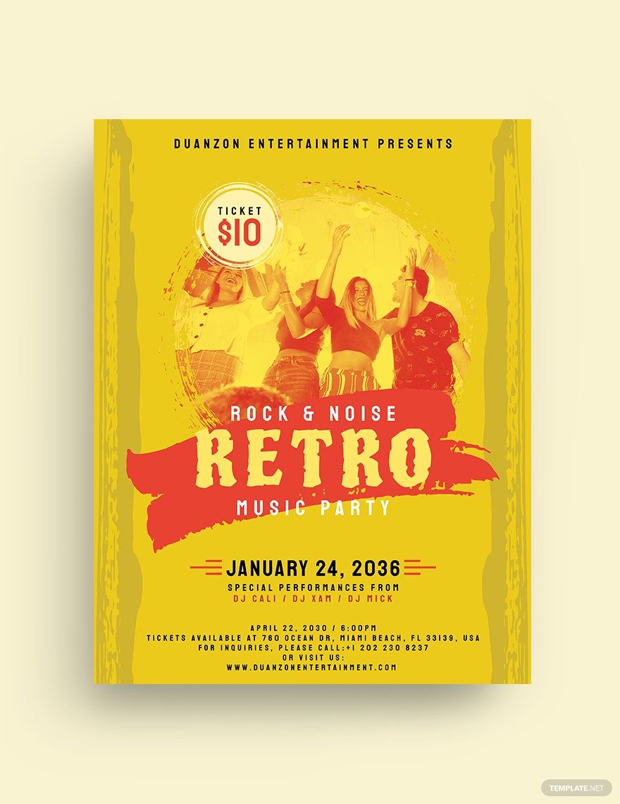 Grunge Retro Party Flyer Template