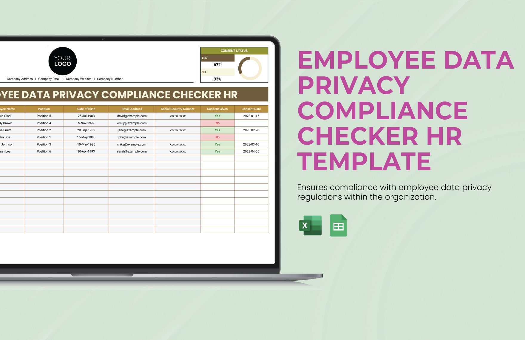 Employee Data Privacy Compliance Checker HR Template