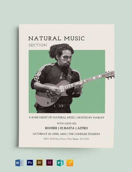 natural music flyer template