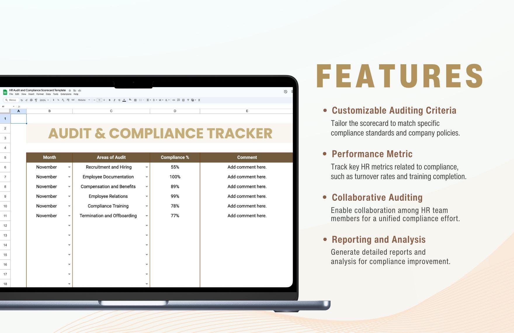 HR Audit and Compliance Scorecard Template