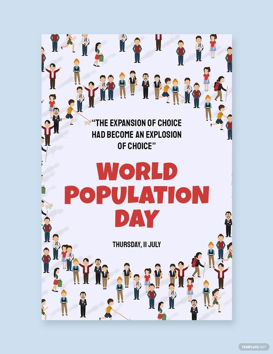 Free World Population Day Pinterest Pin Template in PSD