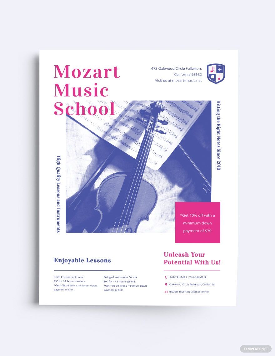 Music School Lesson Flyer Template