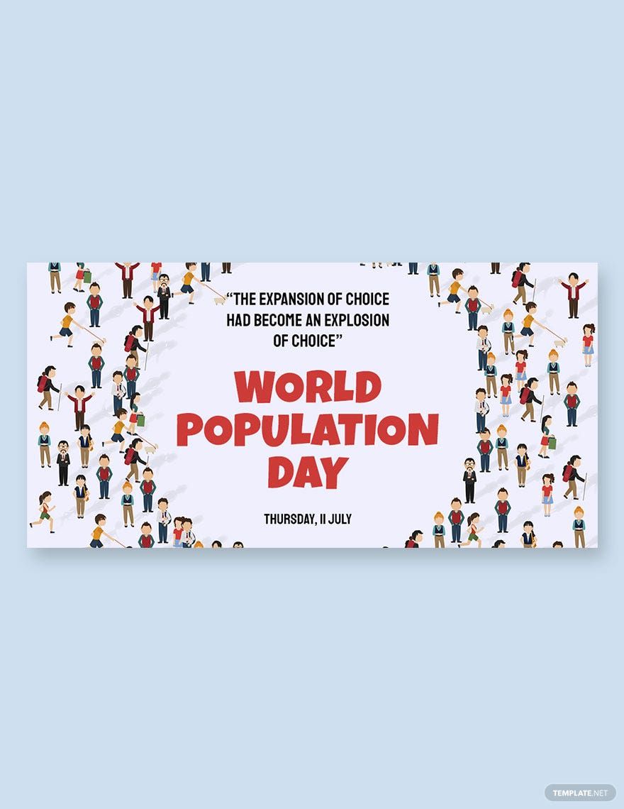 World Population Day Twitter Post Template in PSD