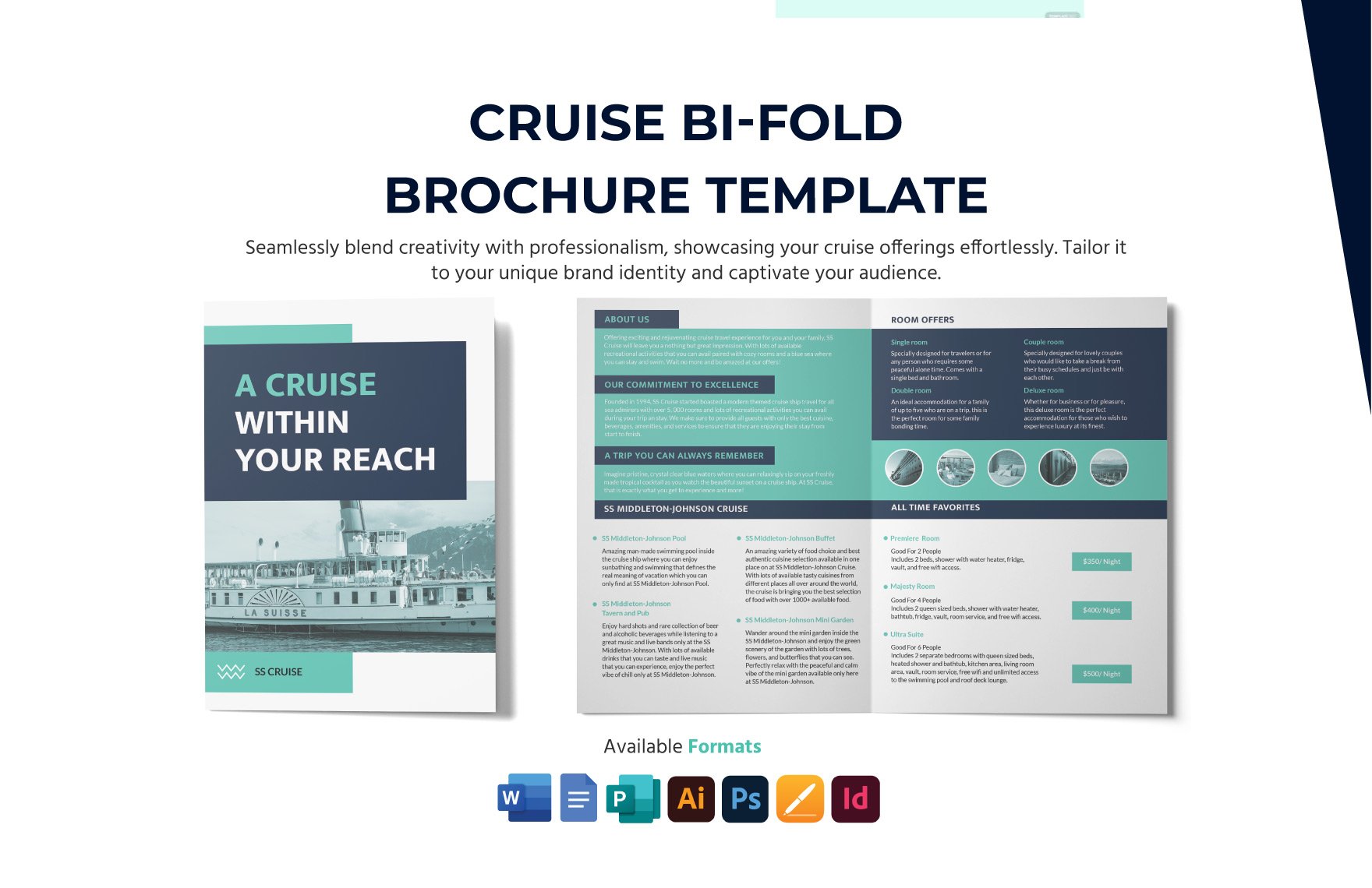 Cruise Bi-Fold Brochure Template