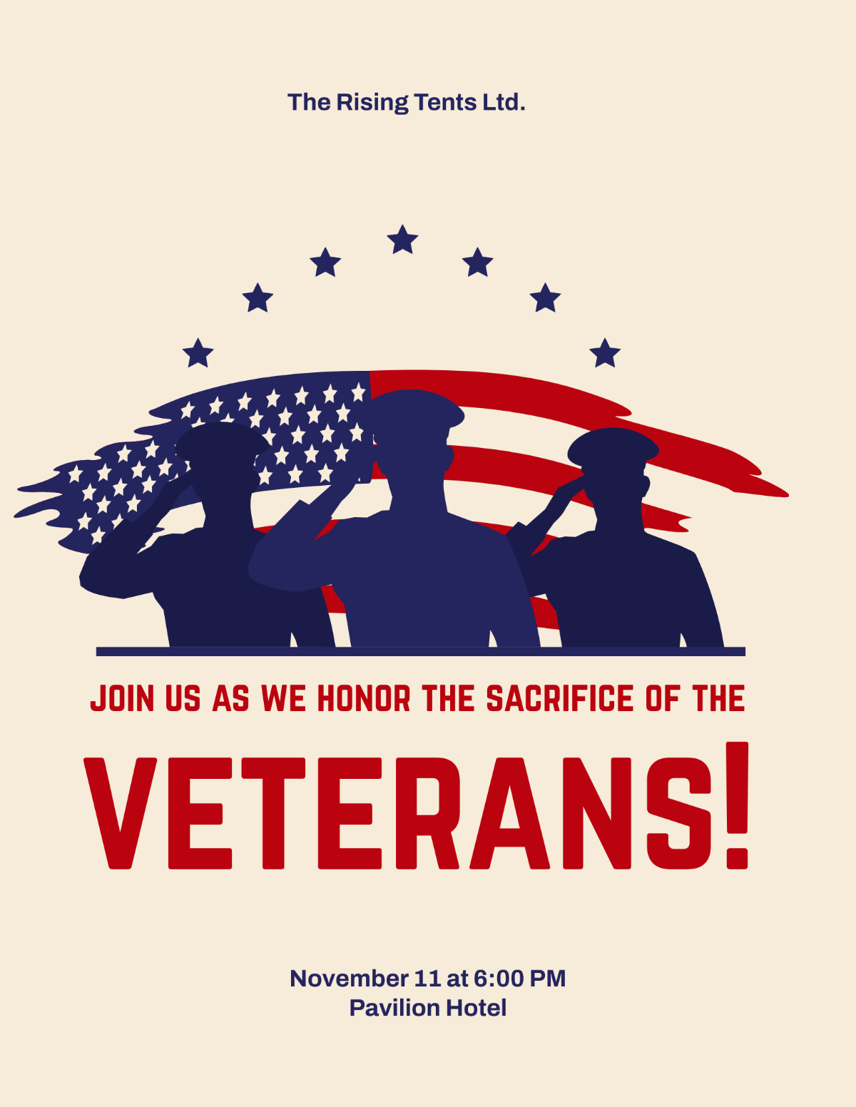 Party Veterans Day Flyer Template - Edit Online & Download