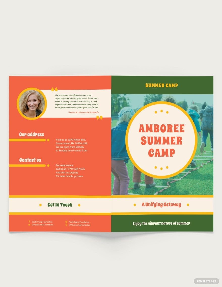 Summer Camp Bi-fold Brochure Template