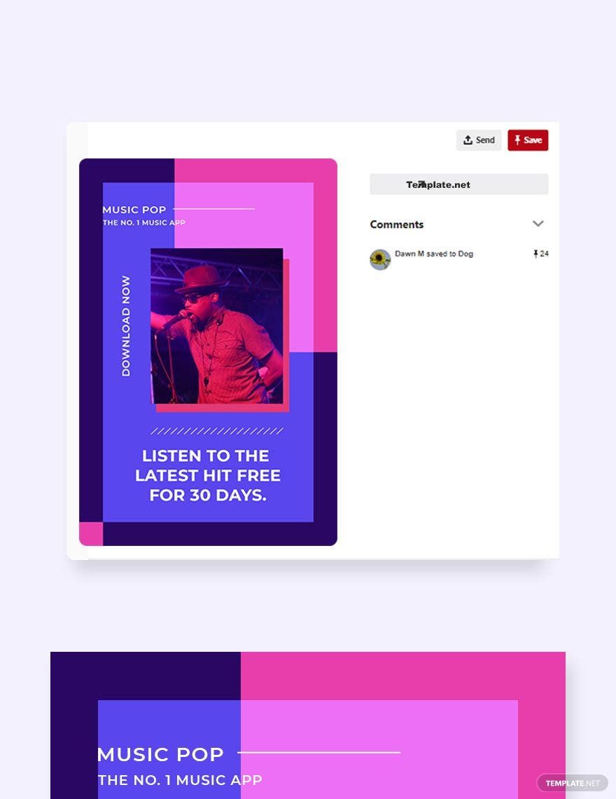Music Studio App Promotion Pinterest Pin Template