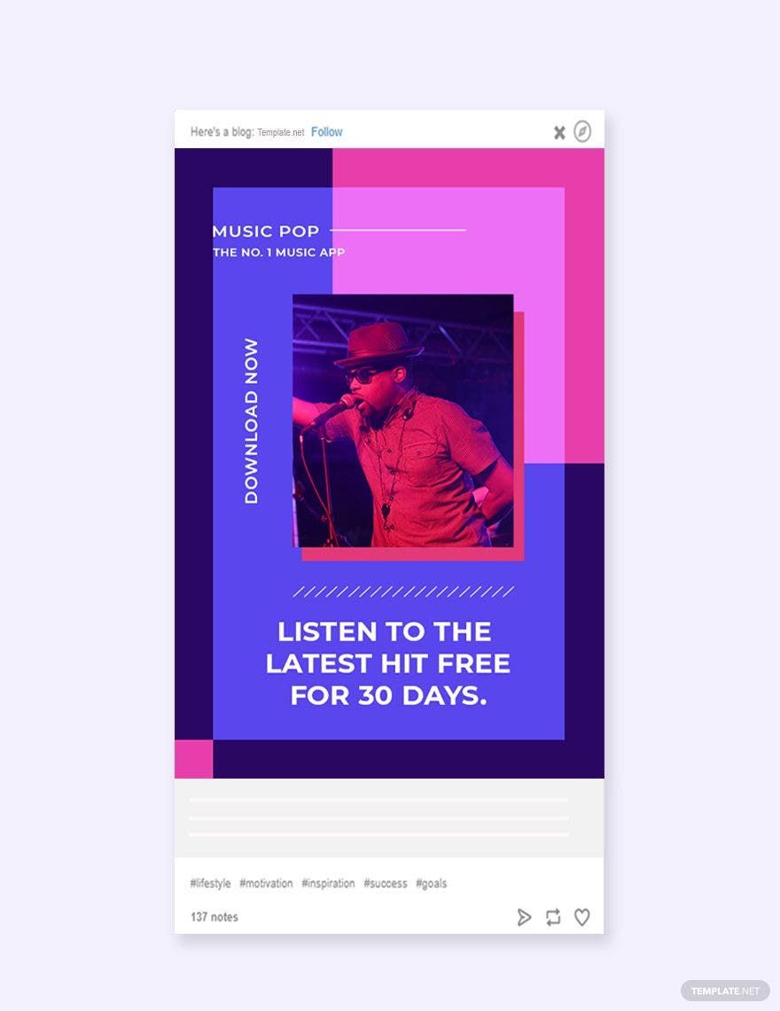 Music Studio App Promotion Tumblr Post Template