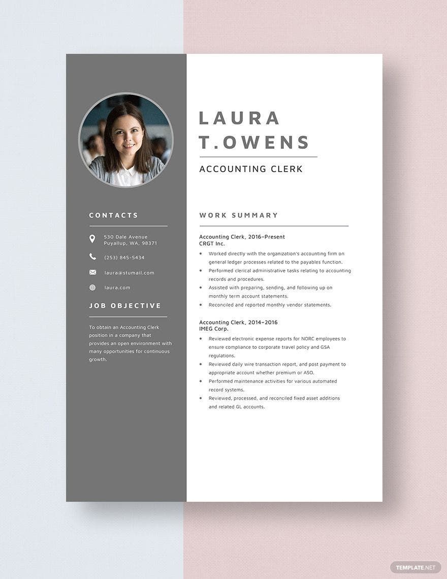 Accounting Clerk Resume Template - Accounting Clerk Resume Template 2 0 