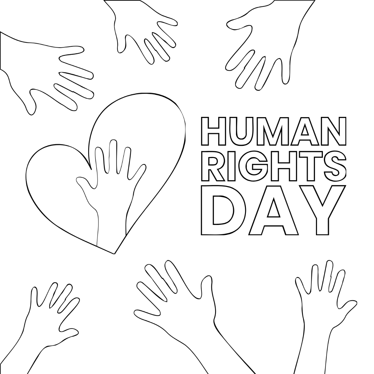 Human Rights Day Drawing Vector Template