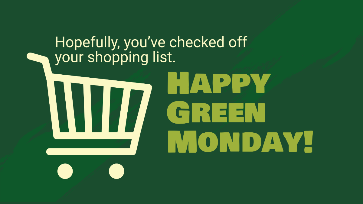 Free Green Monday Greeting Card Background Template